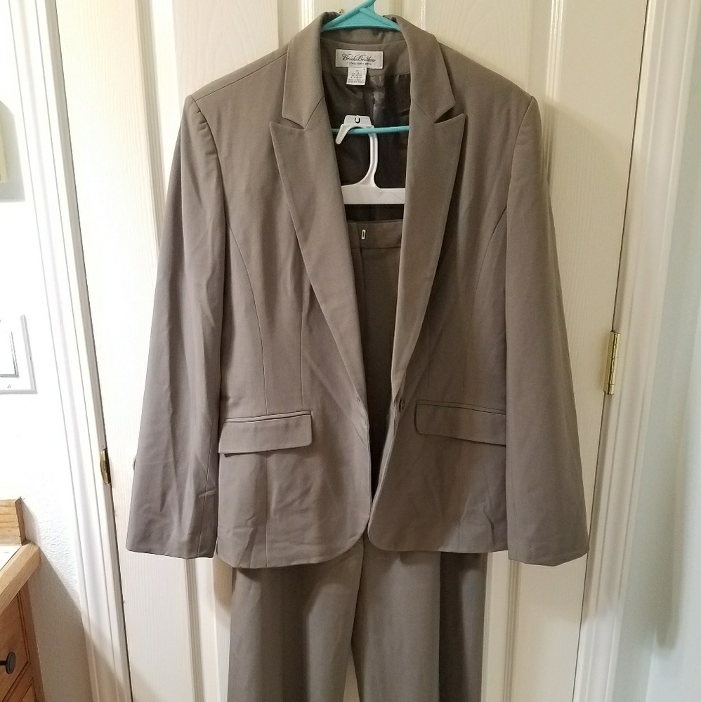 Brooks Brothers wool grey pant suit set plus 14